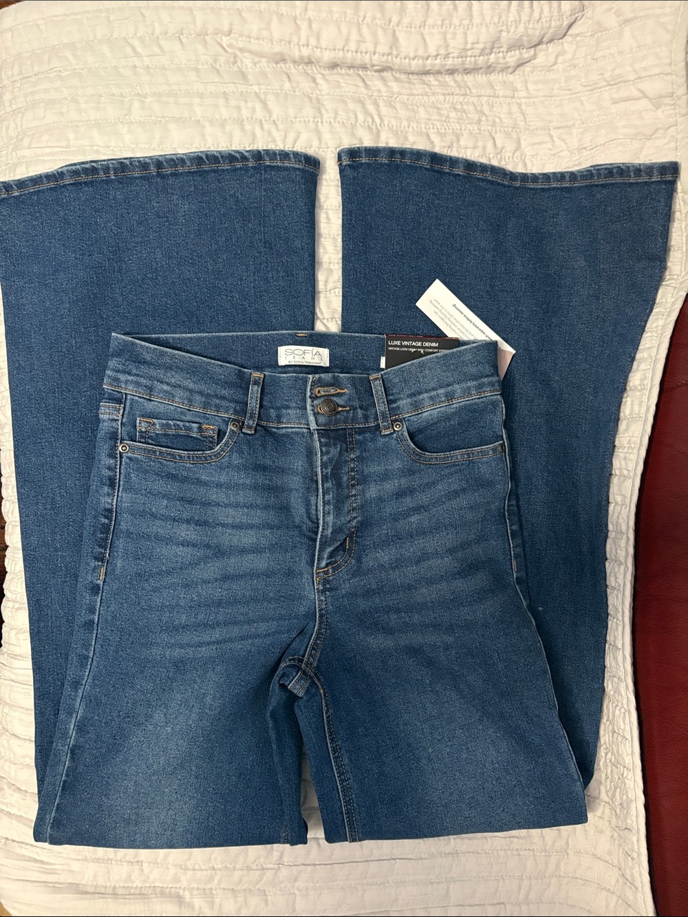 sofia by sofia vergara Medium Blue High-Rise Wide Leg Jeans